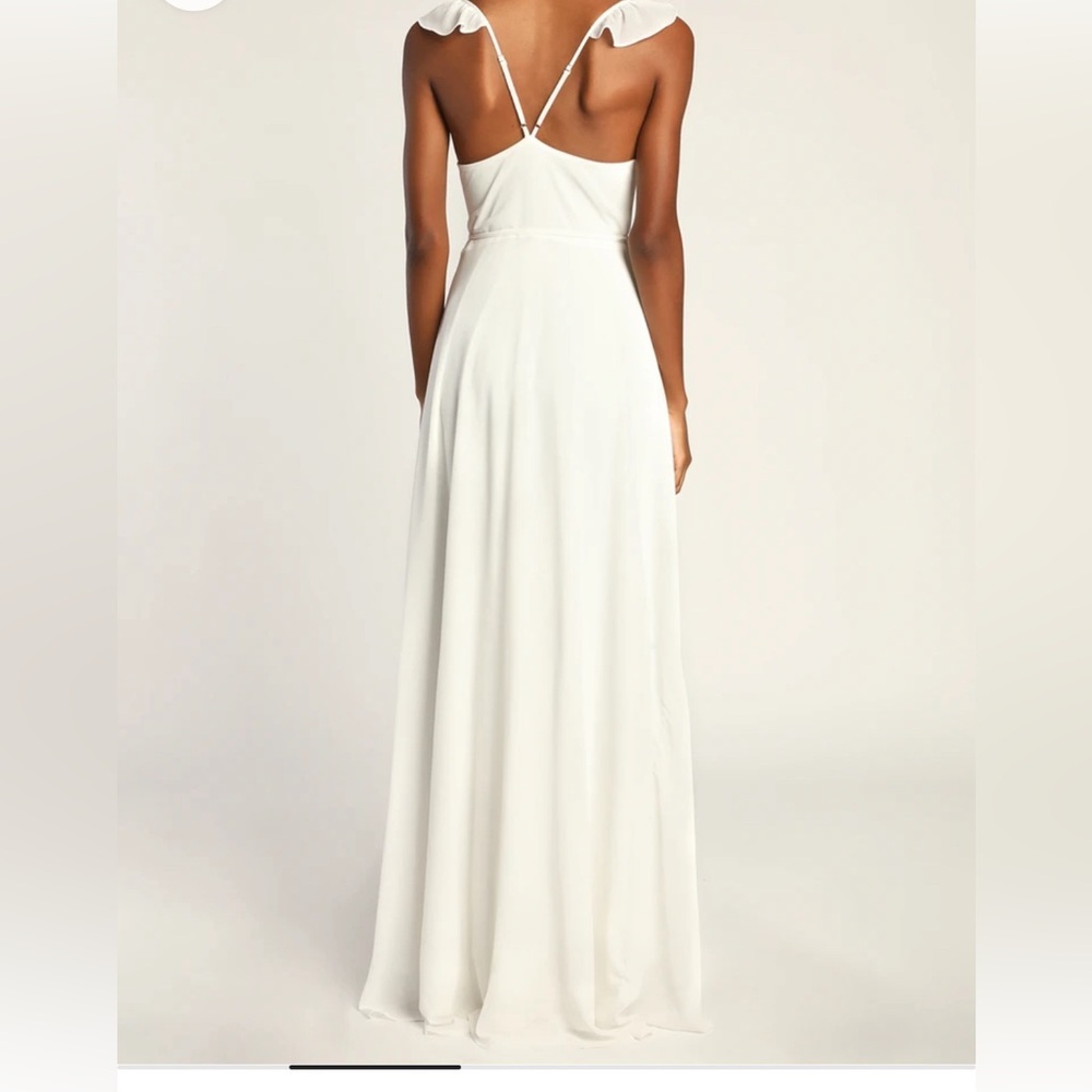 Lulu’s Here’s To Us white hi low wrap dress NWT - small